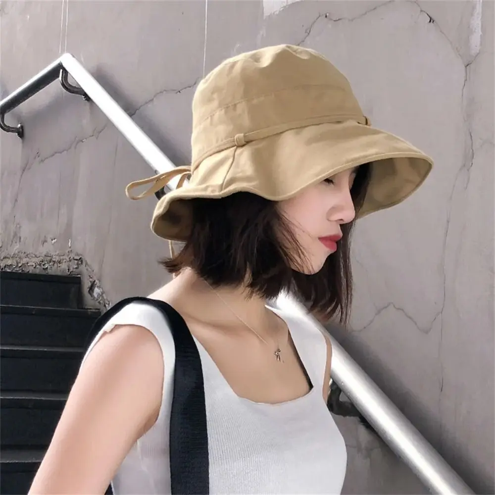 Modischer Einfarbiger Damen Bucket Hat Sonnenschutz Verstellbare Sonnenhüte Faltbare Sonnenschutzhüte