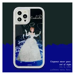 Luxury Cartoon Disney Cinderella Princesses Bling Glitter Quicksand Case for Samsung S22 S23 S24 Ultra Note20 S20 FE Plus Cover