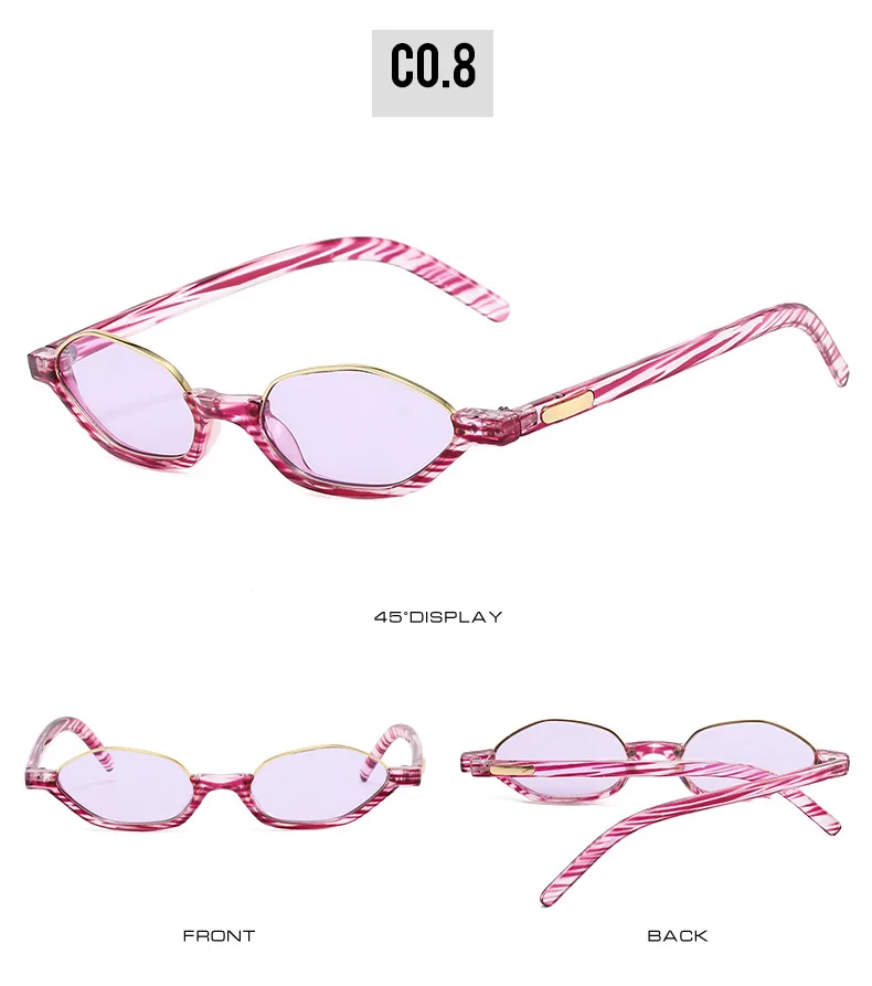 Halbrahmen Designer Kleine Sonnenbrille Damen Cat Eye Neue Mode Sonnenschutz UV400 Sonnenbrille Marke – Detail 14