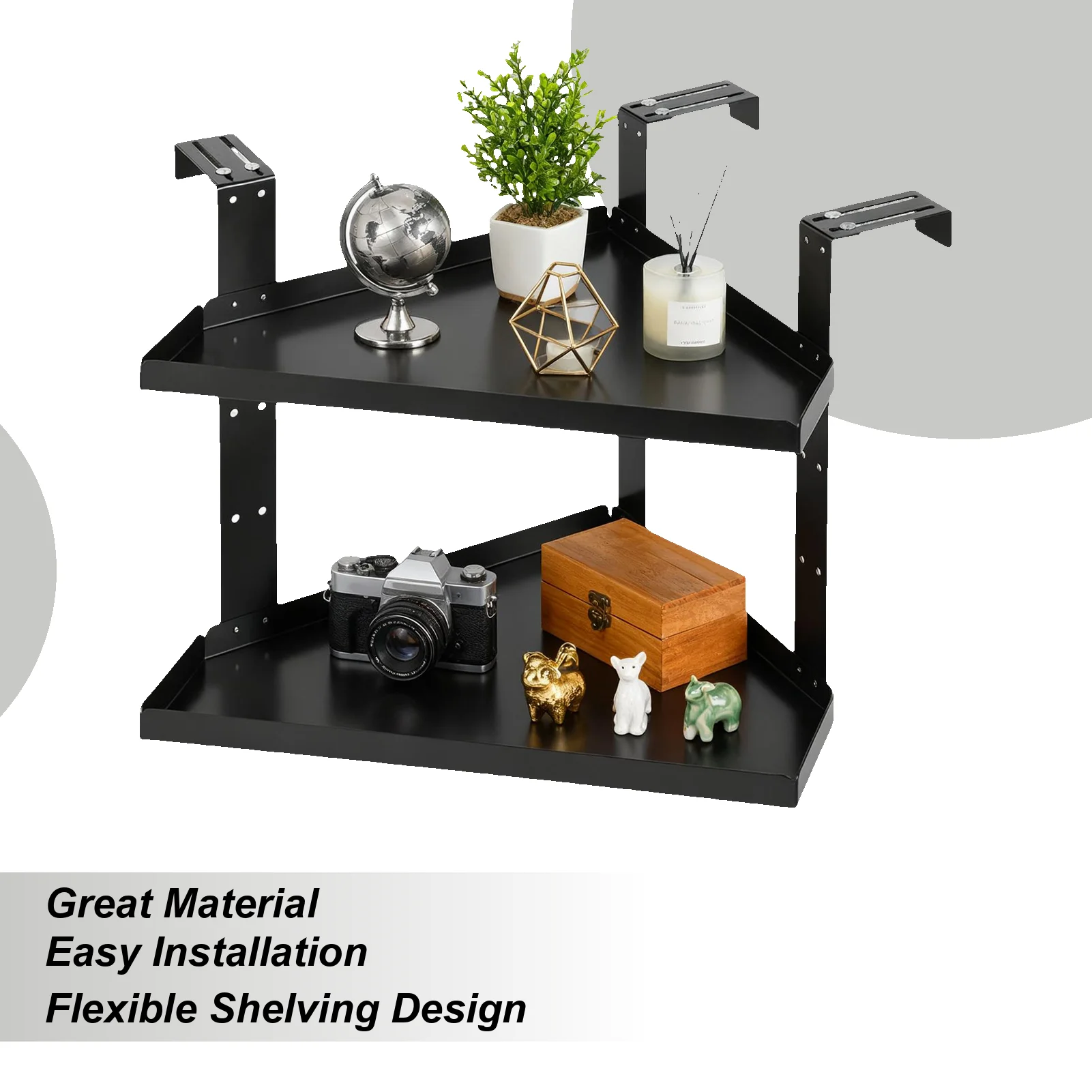 

Cubicle Corner Shelf 2 Layer Shelf Height Adjustable Cubicle Organizer With Hooks For Office Home Kitchen Bathroom Bedroom Room