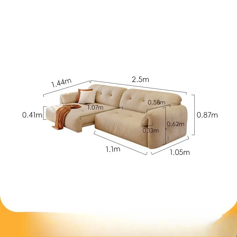 Simple and modern retractable, small apartment fabric multi-functional sofa bed