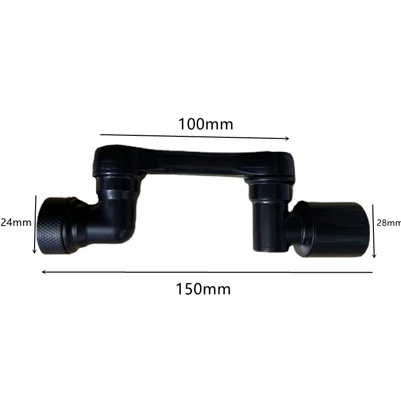 Black 1080° Universal Rotation Faucet Sprayer Head Dual Effluent Washbasin Kitchen Robot Arm Extension Faucets Aerator Bubbler