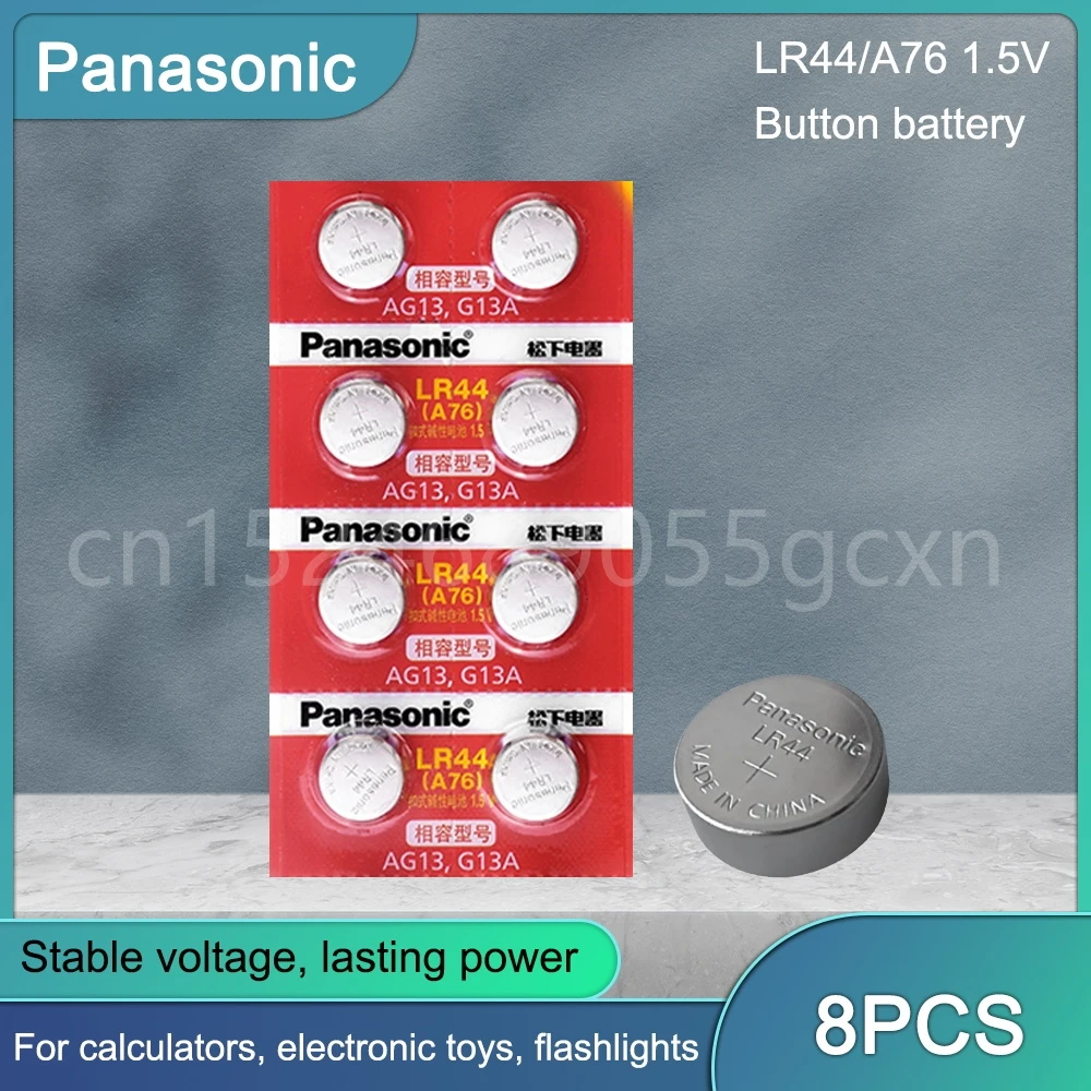 Батарейки Panasonic AG13 LR44 SR1154 SP76, 1,5 в, 8 шт.