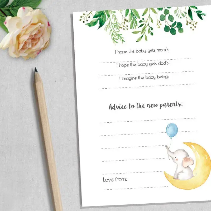 U75C 10pcs Baby Shower Tarjetas y tarjetas asesoramiento Juegos Baby Shower Actividades suministros aniversario fiesta