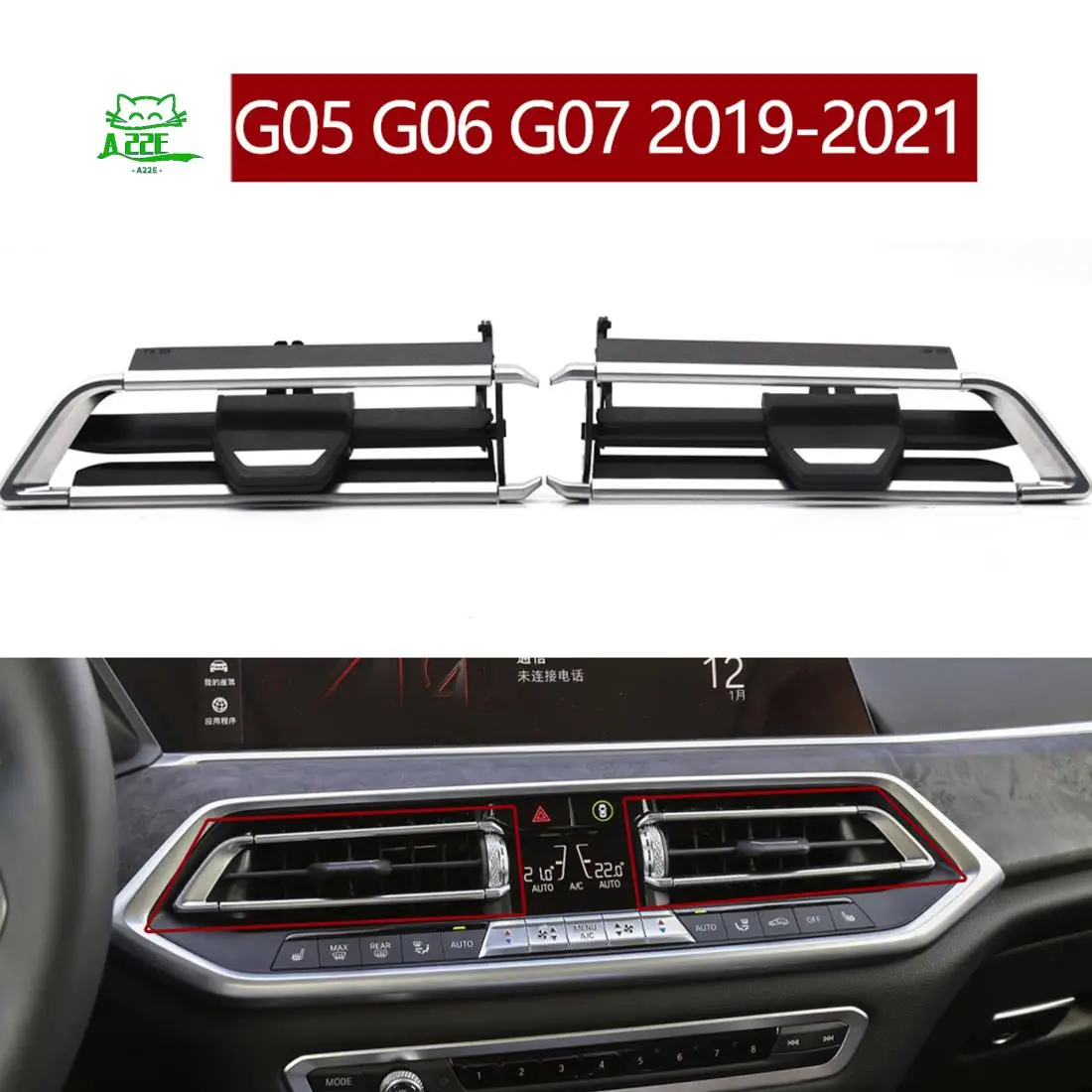 

A22E-Front Air Vent Outlet Grille Clip For-BMW X5 X6 X7 G05 G06 G07 Car Central AC Slide Repair Kit 6411 9468 531