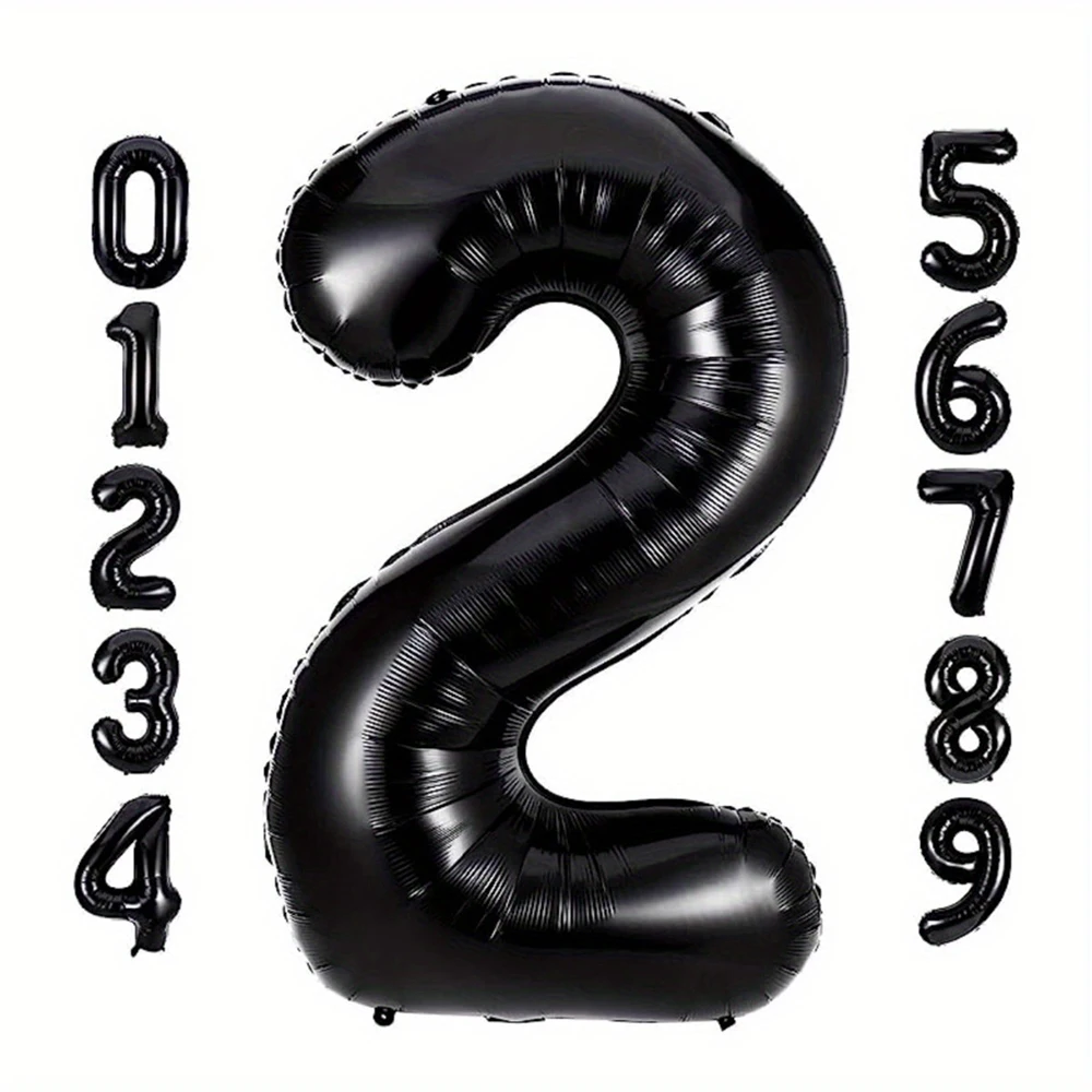 40 Inch Black Big Foil Birthday Balloons Helium Number Balloon 0-9 Happy Birthday Wedding Party Decorations Shower Large Figures