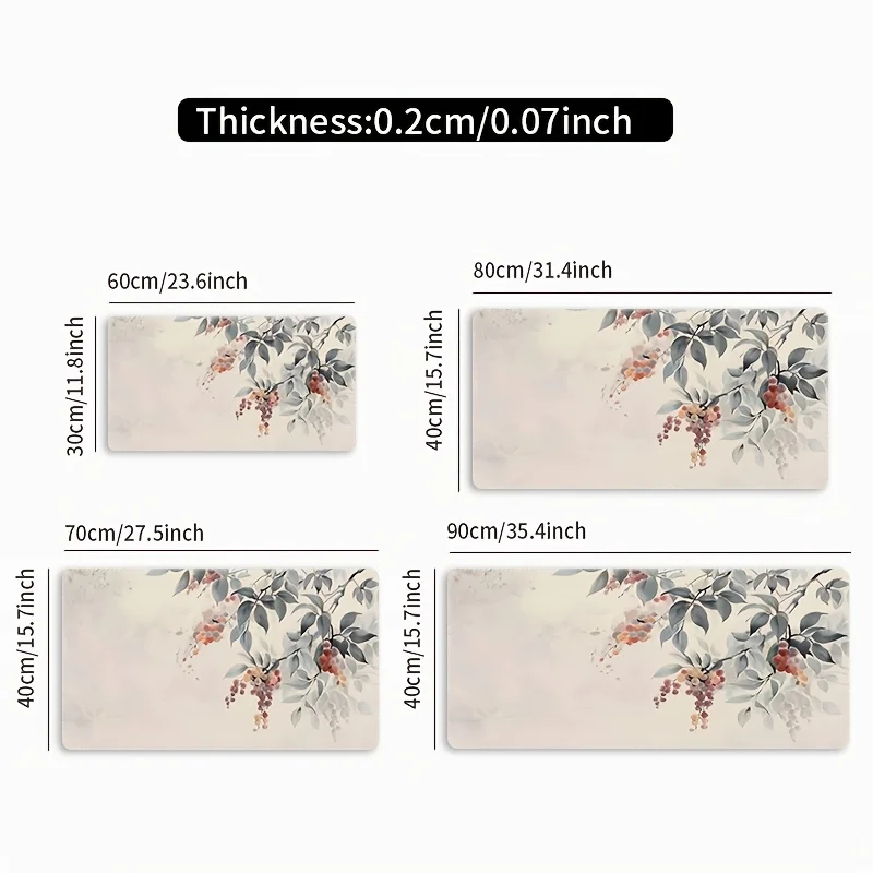 Tappetino per mouse da gioco extra large con design a foglie astratte, base in gomma antiscivolo, bordo di precisione, tappetino da scrivania lavabile per giocatori e O