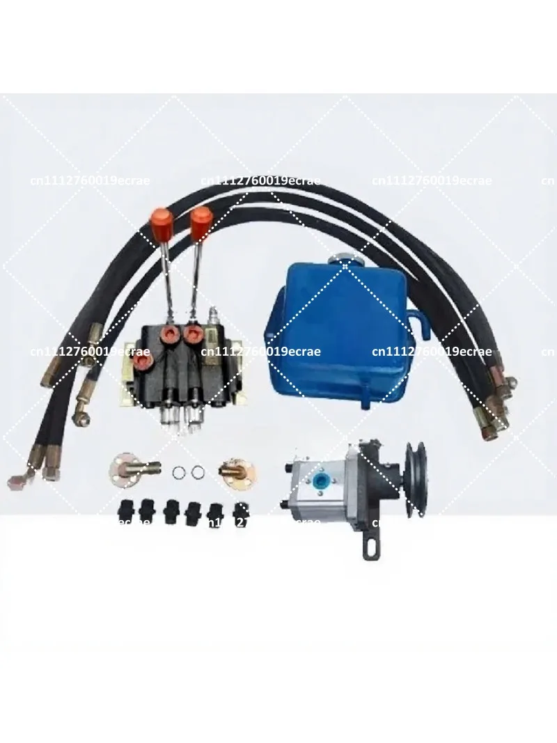 Small Hydraulic Power Pack Unit, 2-Way Split Flow Distributor with Electric Motor and Gear Pump, Complete Hydraulic System