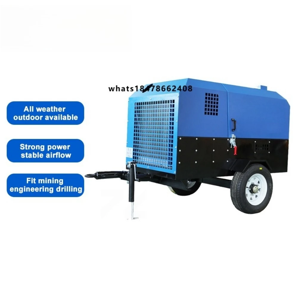 ZAKF 5m3/Min 8bar 116Psi 185cfm Portable air Compressor  Mobile Engine Driven Screw Air Compressor for Mining