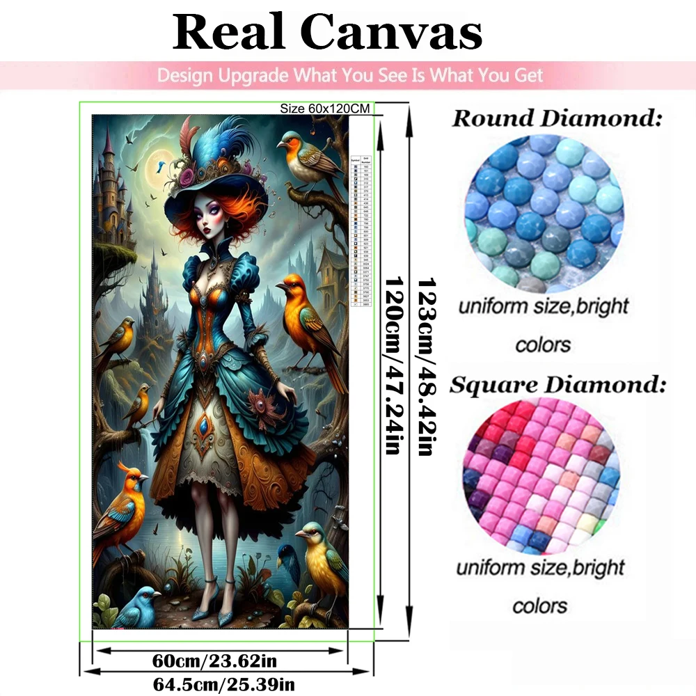 Birds Angel Fairy Diamond Painting New 2024 Full Square Round Diamond Mosaic Set Embroidery Fantasy Eyes Landscape Large Art