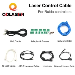 QdLaser Rdc6445g/s rdc6442s rdc6432 co2レーザーコントローラーUSB延長ケーブル電源ケーブルアダプターおよびネジパーツ