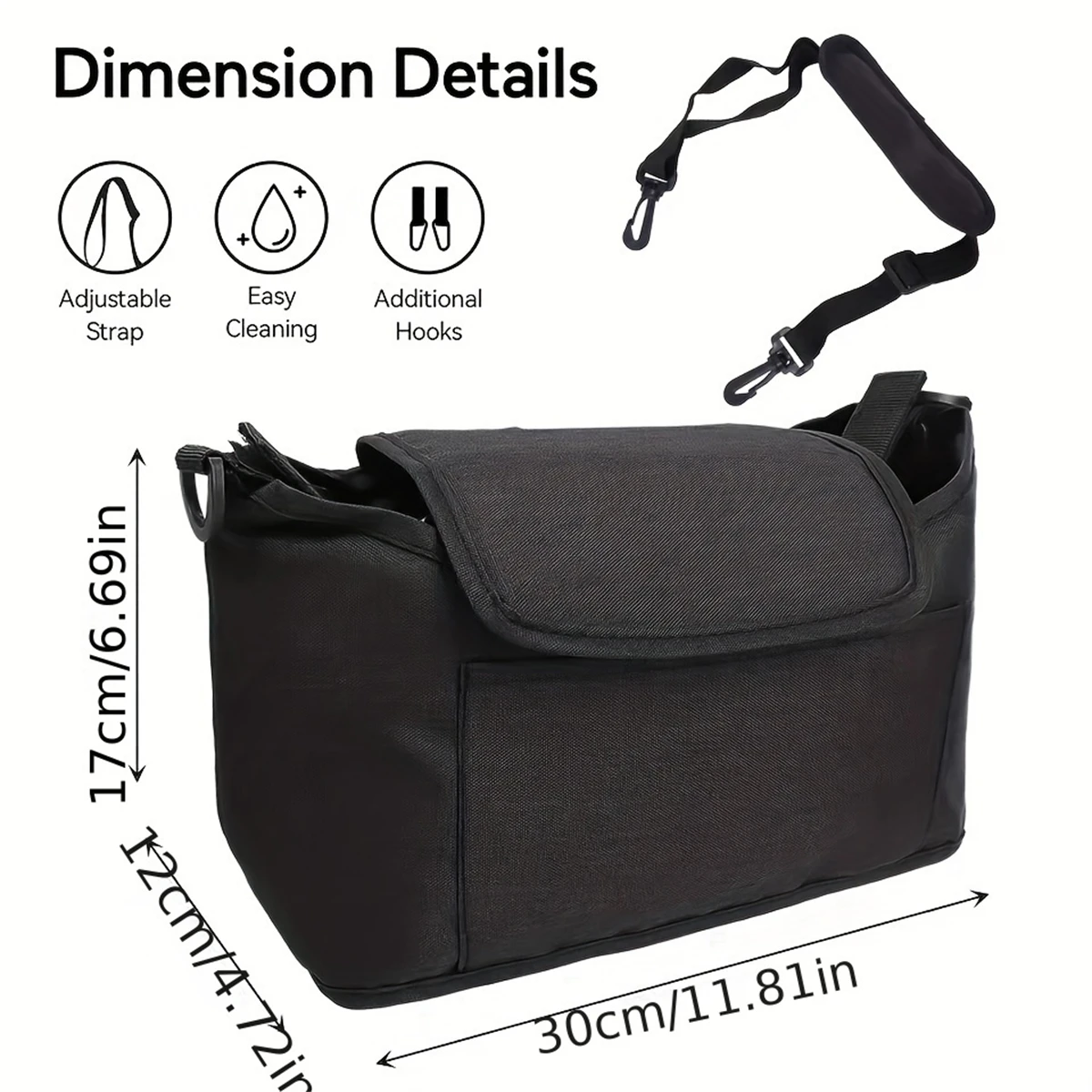 Torba do przechowywania i przechowywania wózka dziecięcego, wielofunkcyjna torba do zawieszania wózka o dużej pojemności, modna mama na jedno ramię b