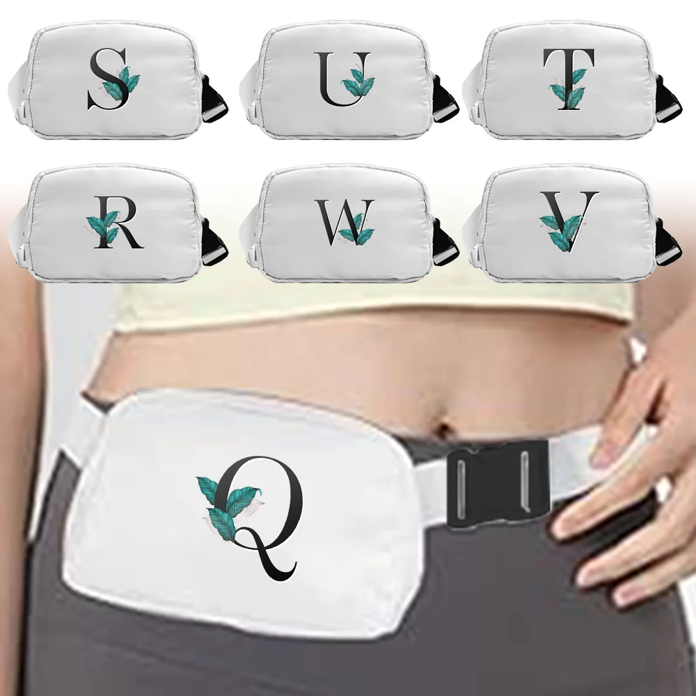 

Waist Bag Leaf Pattern Printing Series Outdoor Sports Supplies Storage Simple and Durable Multifunctional Storage Bag