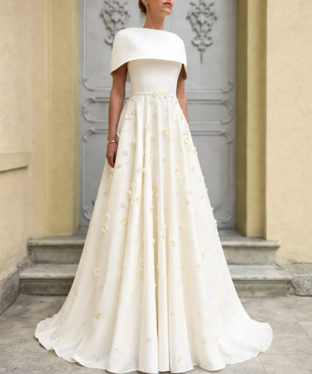 

Customized Fashion Jersey Sequined Flower A-line Off-the-shoulder Long Evening Dresses Luxury 2025 Exquisite