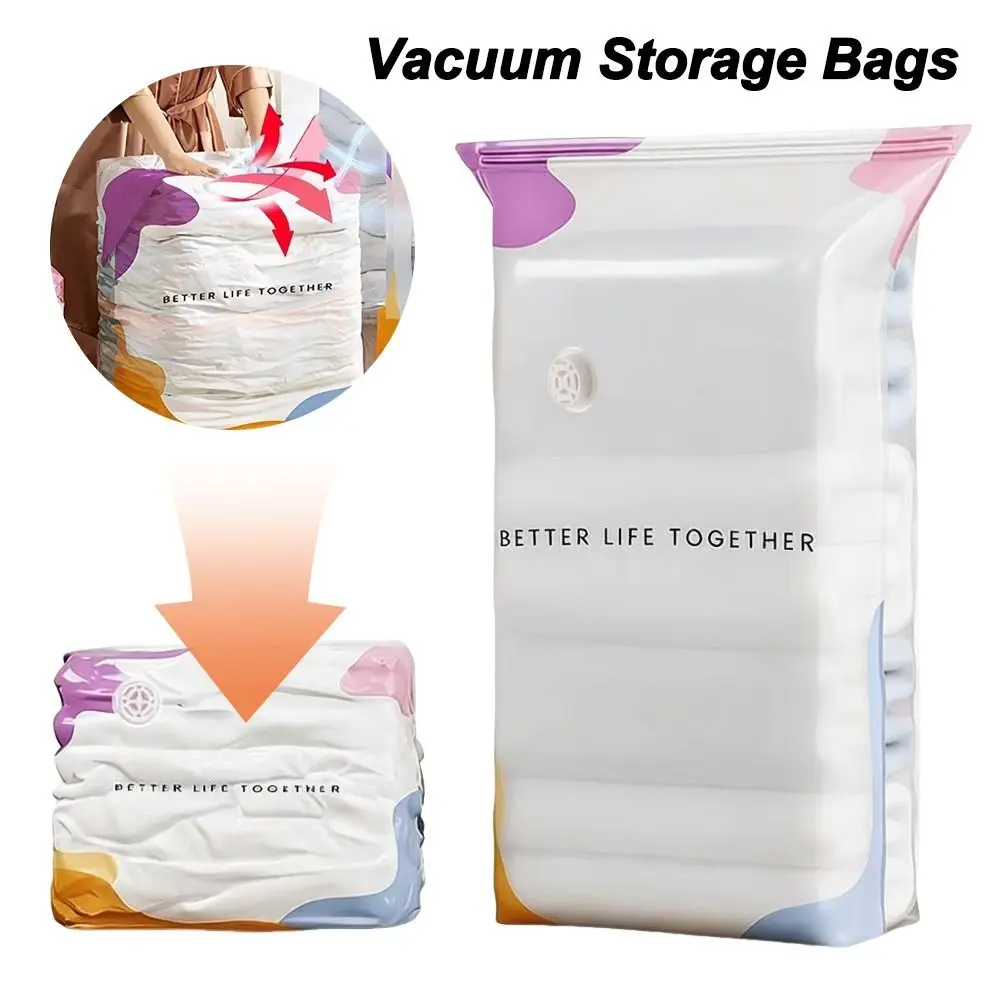 No Pump Vacuum Storage Bags Dust-proof Large Capacity Clothing Seal Bag Space Saving Press & Seal Clothes Blankets Organizer