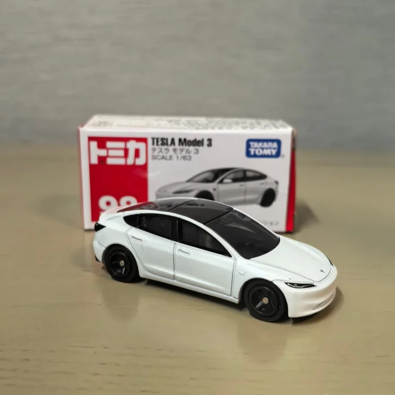 Takara Tomy Tomica No. 28 Tesla Model Y No. 98 Tesla Model 3 Premium 41 Cyber Truck  Alloy car Model Replica Series Gifts Toys view 4