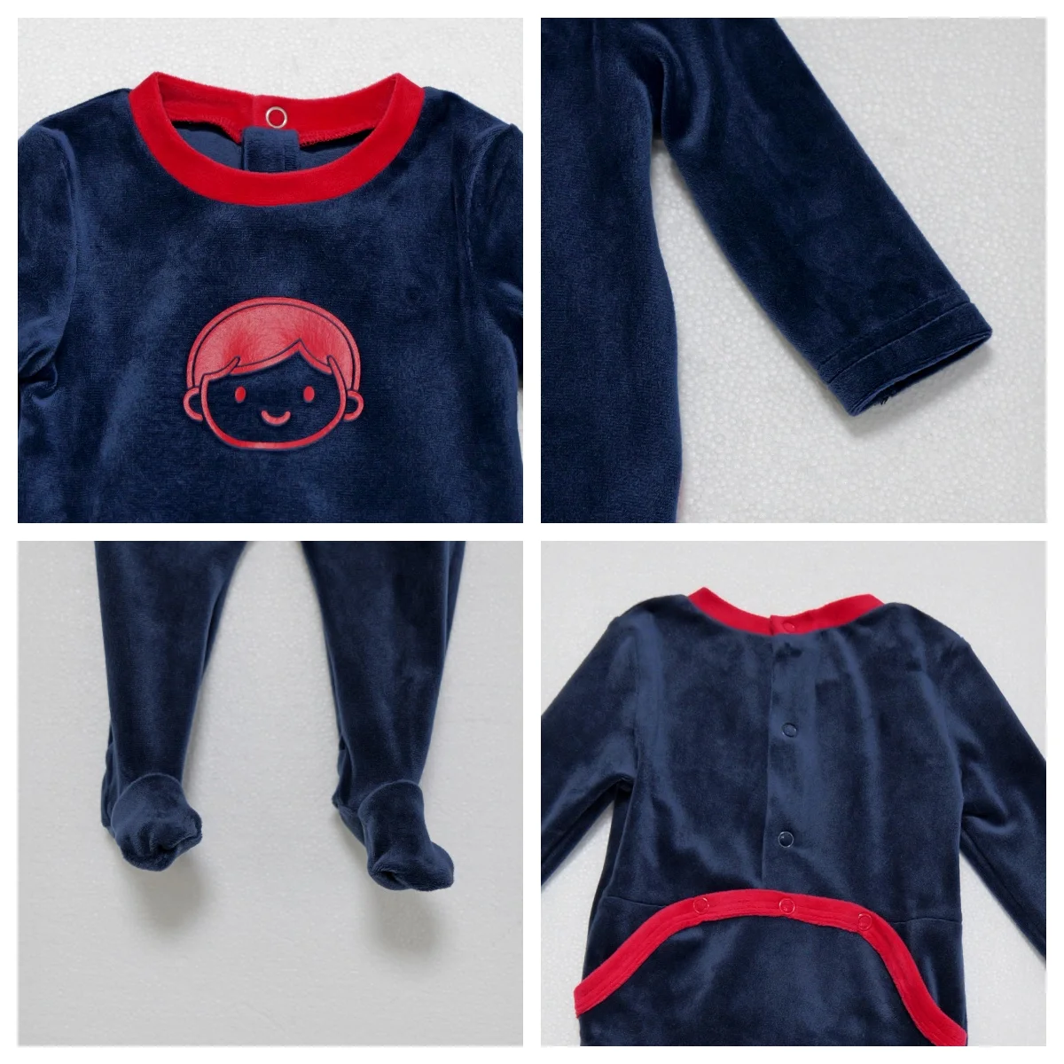2026 Mali's AW Kinder Weicher Velours Pyjama-Set für Mädchen und Jungen, Hauskleidung, Kinderbekleidung, Baby-Schlafanzug mit Gesichtsdruck – Detail 15