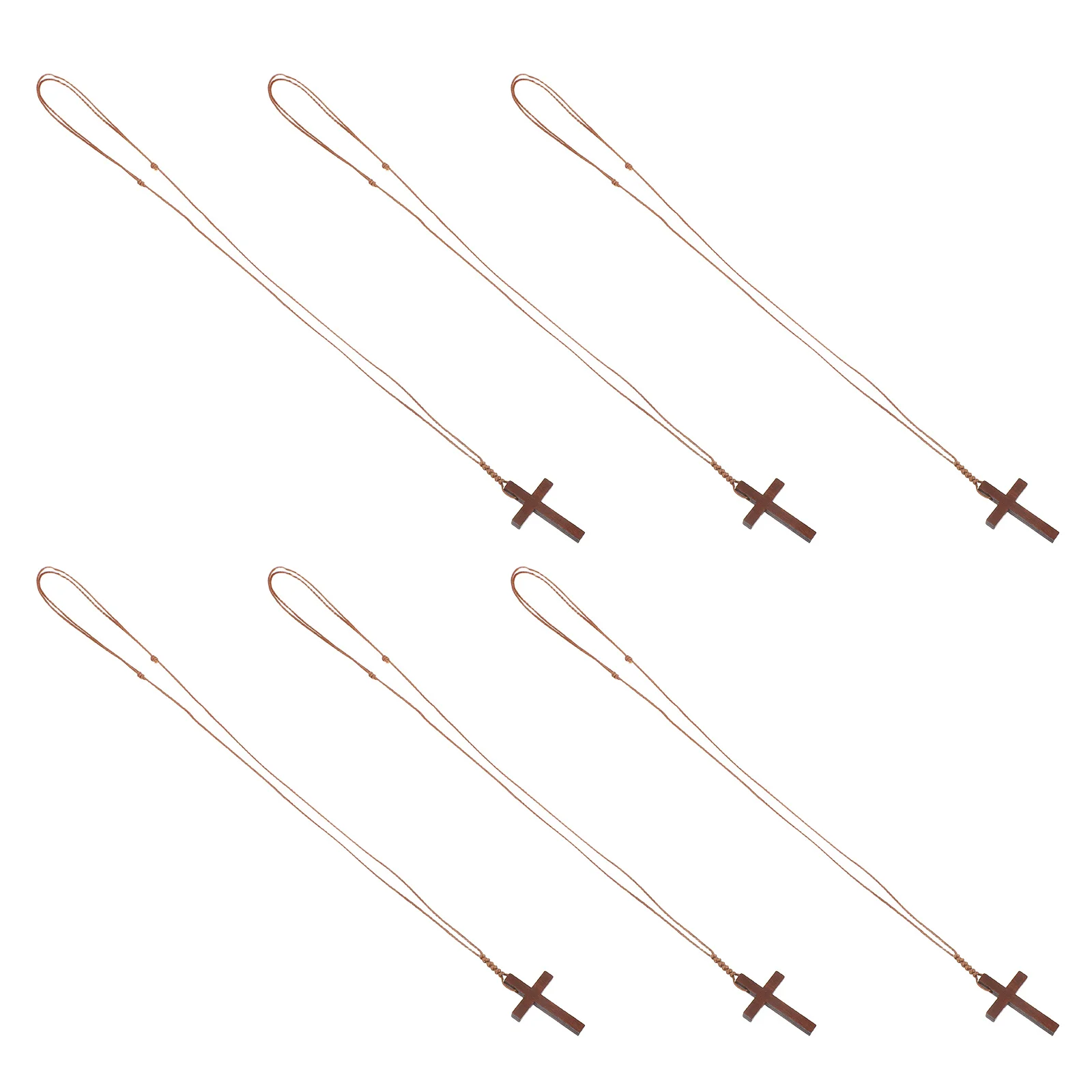

6pcs Wooden Natural Wood Crucifix Pendant Religious Christian Jewelry For Men Women Christmas Baptism Gift Car