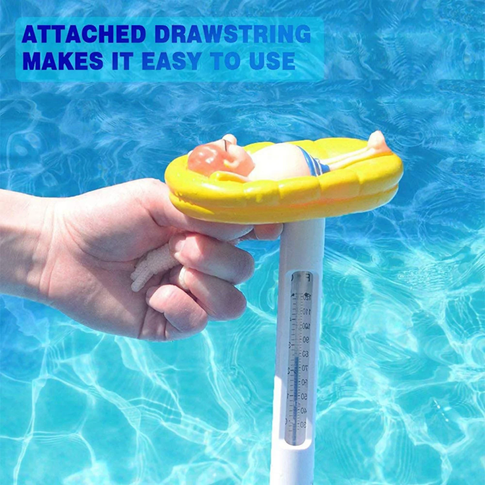 1 PC Aquarium Swimming Pool Thermometer ℃/℉ Accurate Measurement Cartoon with Scale and String Floating Water Thermometers