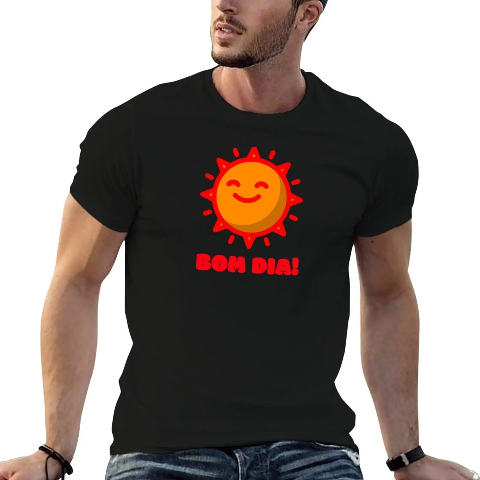 Bom Dia Sunshine Love T-Shirt Casual Holiday Short Sleeve Tee