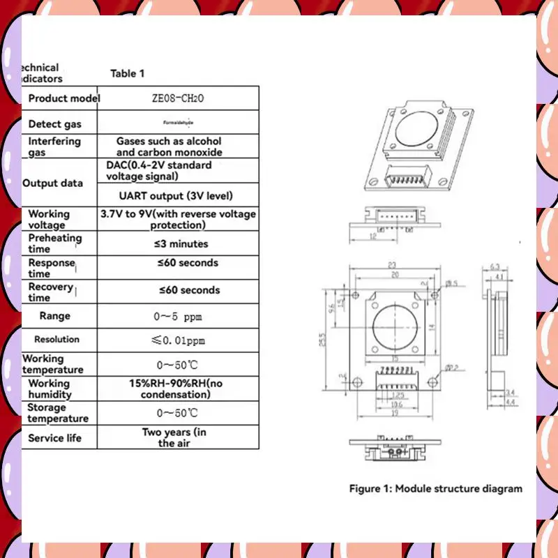 Módulo de medición de concentración del módulo de medición de formaldehído A72Z para medir formaldehído