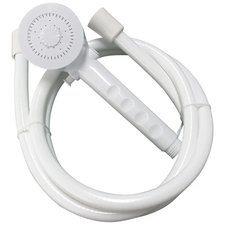 Anti-ultraviolet and anti-fading ABS plastic shower head and PVC hose kit for outdoor shower use