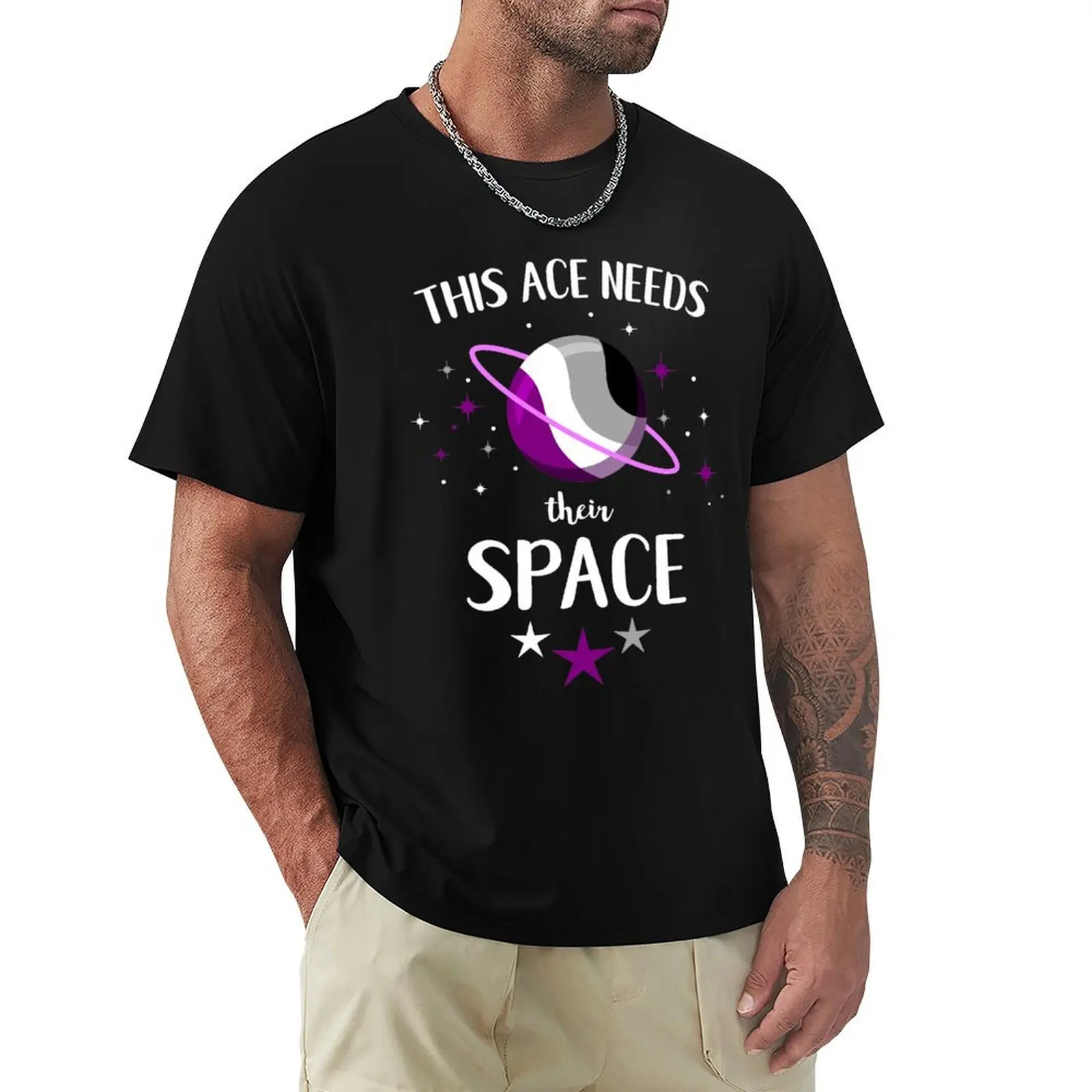 

This Ace Needs Their Space For Aromantic Asexuals T-Shirt Casual Loose Daily Wear T-Shirt