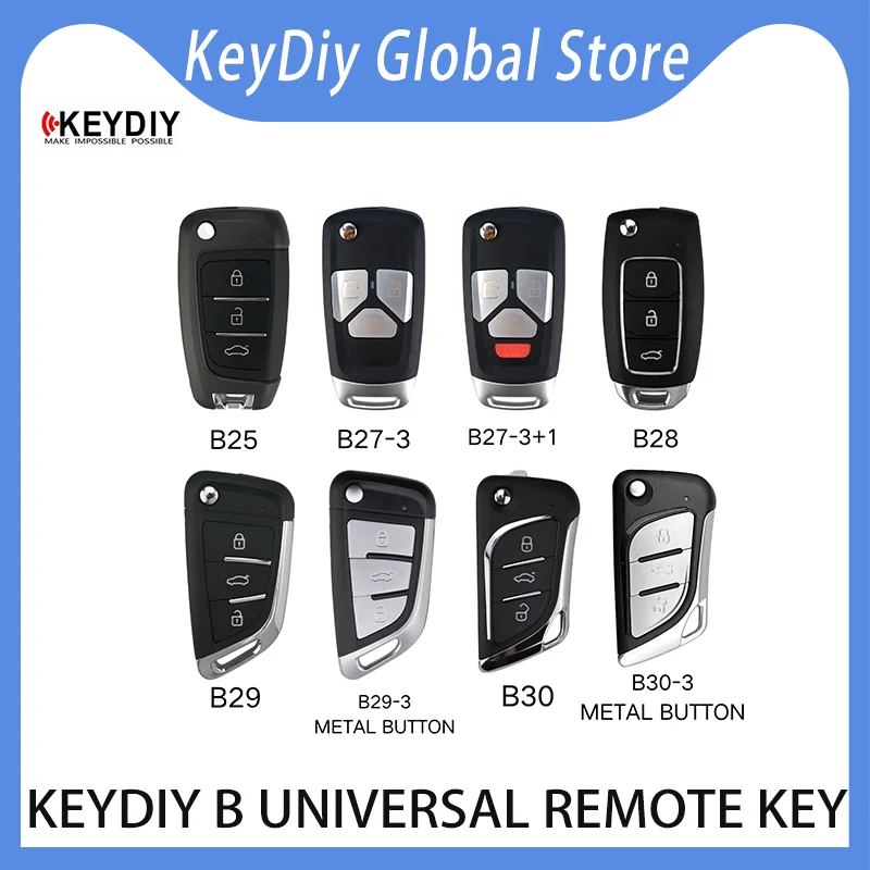 2PCS KeyDiy B25 B27-3 B27-3+1 B28 B29 B29-3 METAL Btn B30 B30-3 Metal btn Universal remote key For KD900/KDMax mate/KDX2/KDX4