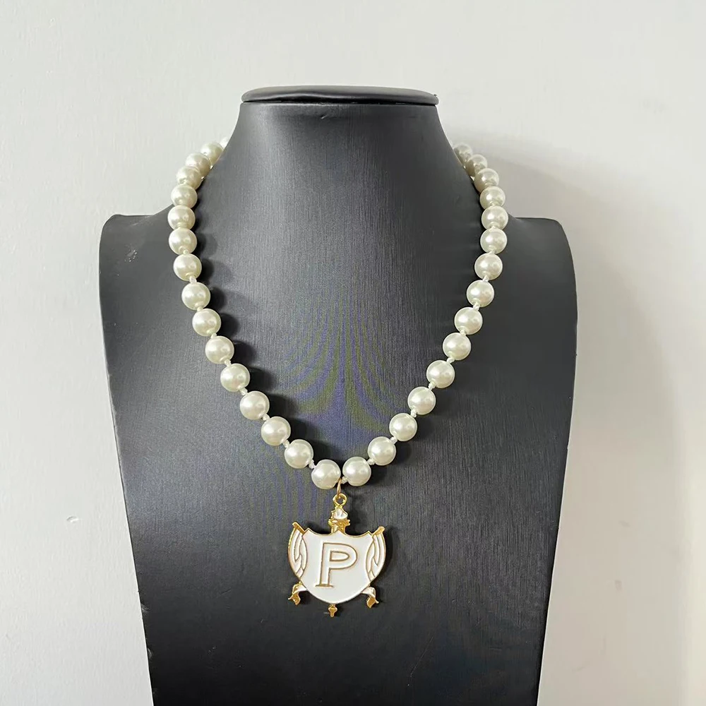 10MM الزجاج عقد من اللؤلؤ تصميم جميل مخصص PHILO اليونانية رسالة درع سحر هدية