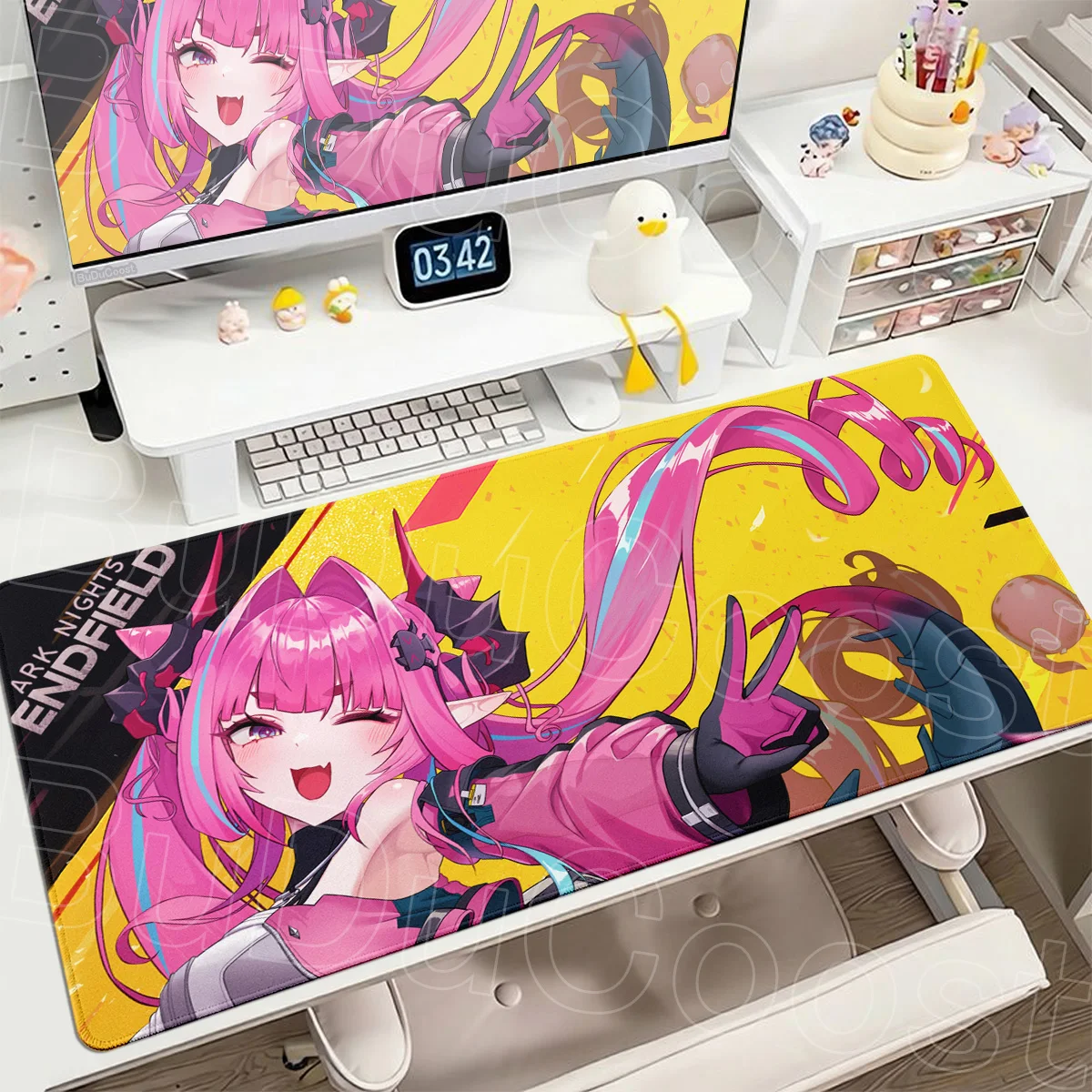 Kawaii Yvonne Anime Girls Mousepads HD Print Gaming Arknights Endfield Yvonne Keyboard Mat XXL Computer Office Extended Desk Pad