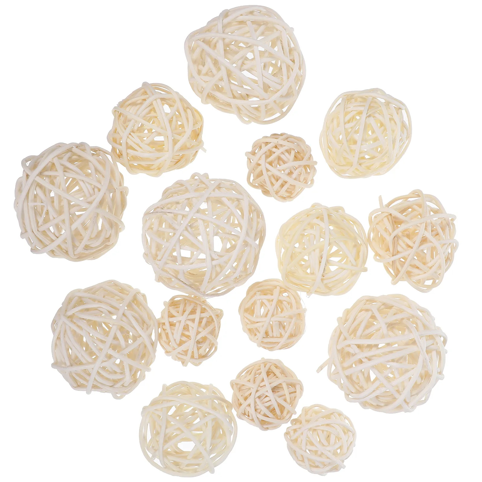 

15Pcs Rattan Balls 3cm 4cm 5cm Wicker Balls Natural Craft Decor for Wedding Party Christmas Hanging Garden Home