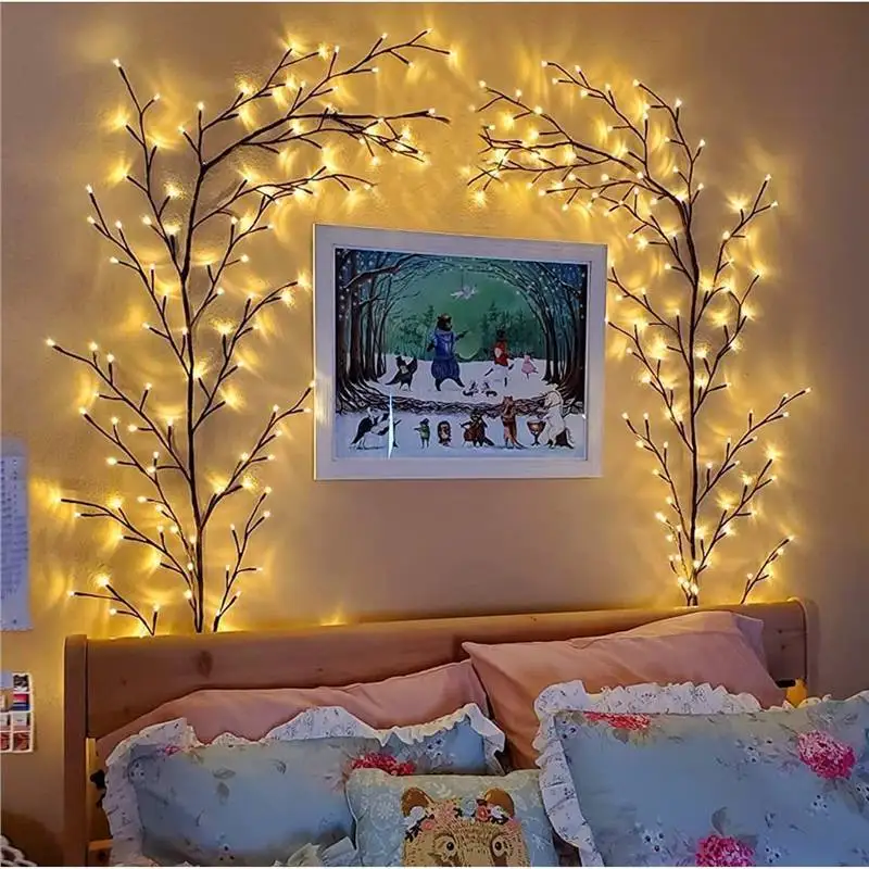 New LED Branch and Vine Lights Decorate Living Rooms Bedrooms Wall Stickers Atmosphere Lamp Christmas Sky Stars Colorful Lights