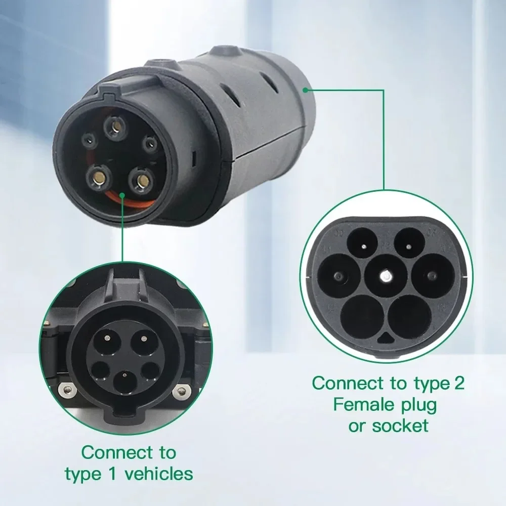 32A New energy vehicle European standard to American standard adapter Type 2 to Type 1 is suitable for the European market