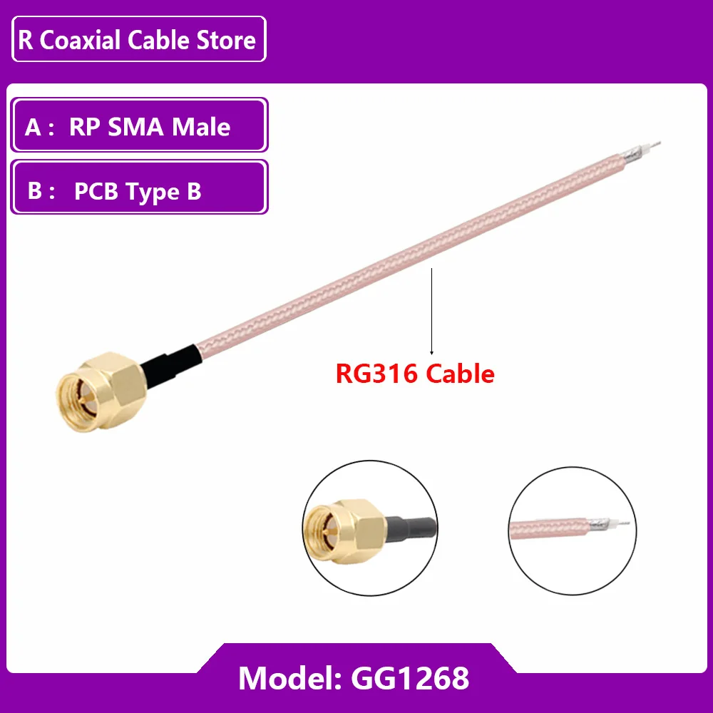 1pc RF Coaxial RG316 Cable SMA Female to PCB Solder Pigtail  for WIFI Wireless Router GPS GPRS Low Loss Jackplug Wire Connector