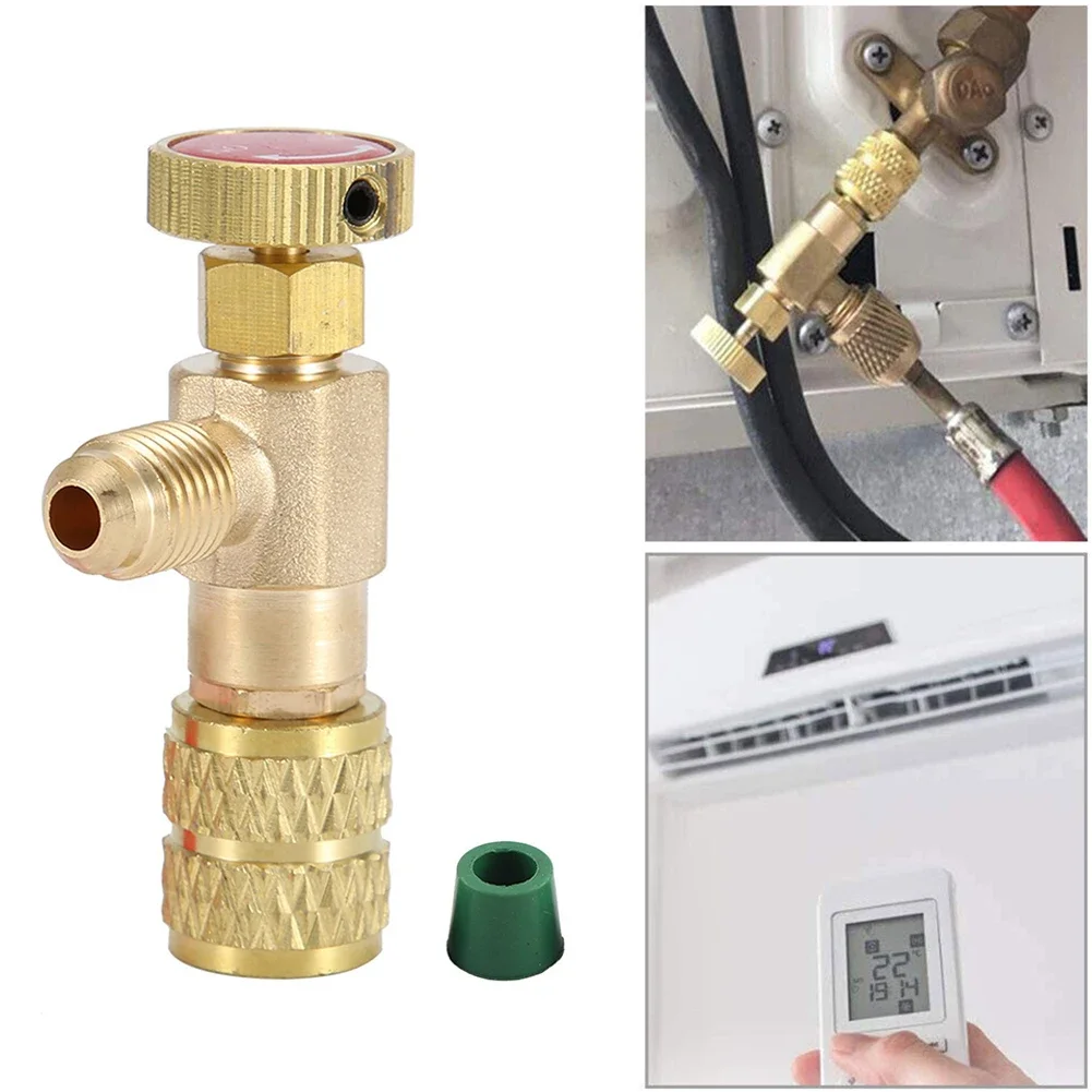 

Safety Valve R410A R22 Air Conditioning Adapter Copper Quick Coupler Connector Adapters Liquid Safety Valve Copper