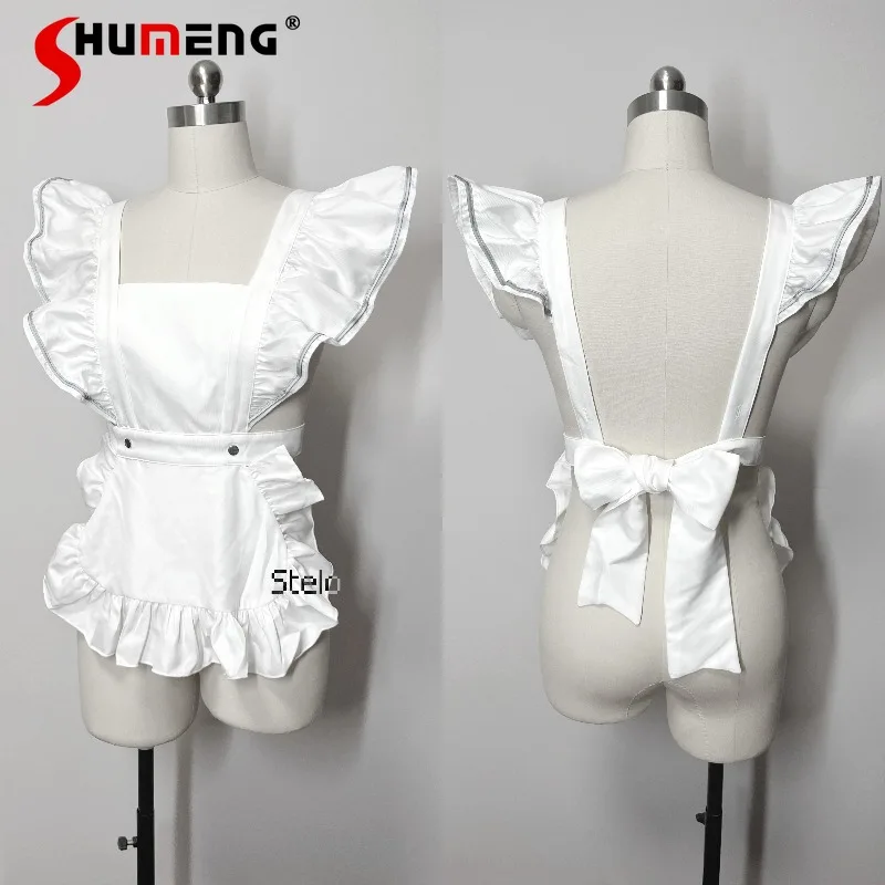 

Japanese Style Rojita Functional Style Small Flutter Sleeves Maid Mini Apron Dresses Original Design Japanese Cute Sweet Dress