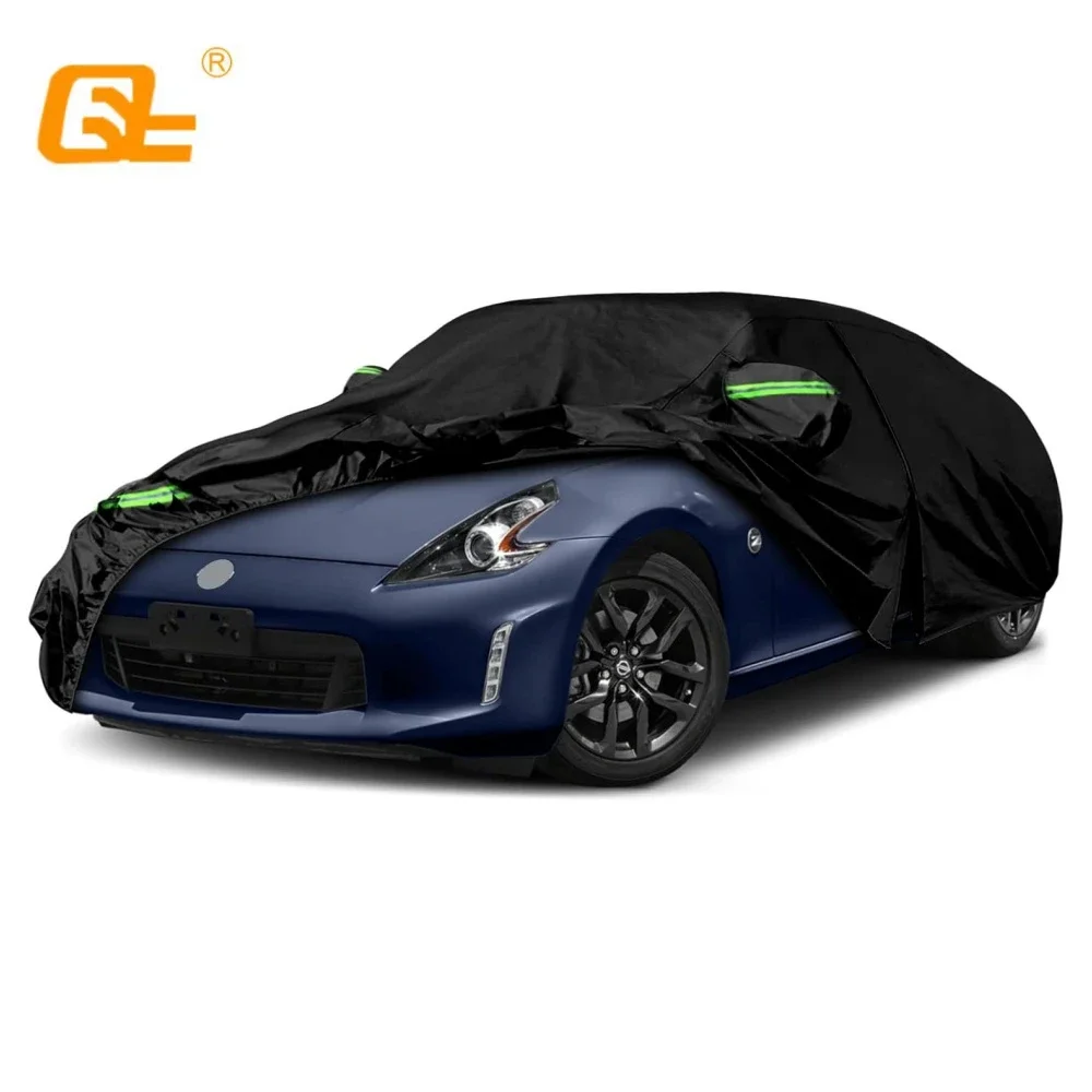 

210T Waterproof Car Covers Custom Fit For Nissan 370Z 2009-2023 All Weather With Zipper Door Snow Rain Dust Hail Protection