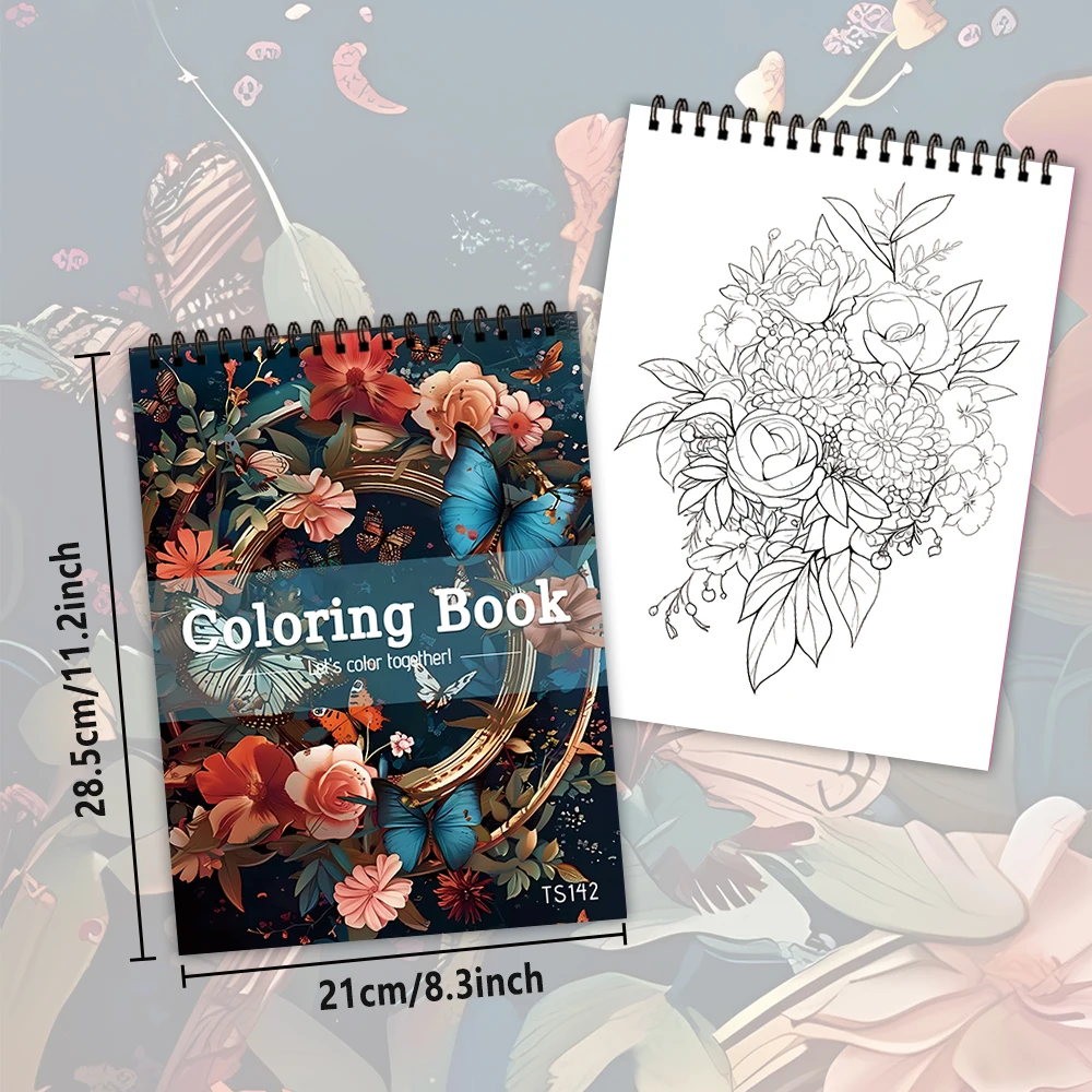 1pc,Adult Coloring Book-30 Different Patterns,100gsm,11.2x8.3 “Stress Relief,Easter,Birthday,Valentine's Day Gift