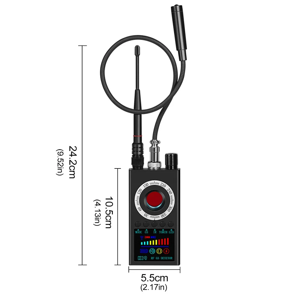 Detector antiespía multifunción K19, buscador de insectos de Audio GSM, rastreador RF de señal GPS, detección de dispositivo de lente inalámbrico, cámara buscador