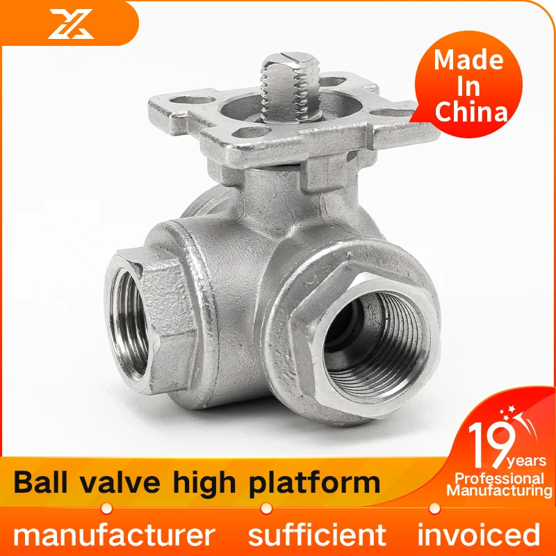 Imagem -03 - Três Vias Válvula de Esfera Plataforma Alta em Forma de t Rosca Interna Interruptor Q14 Q15 Dn25 50 Aço Inoxidável 304