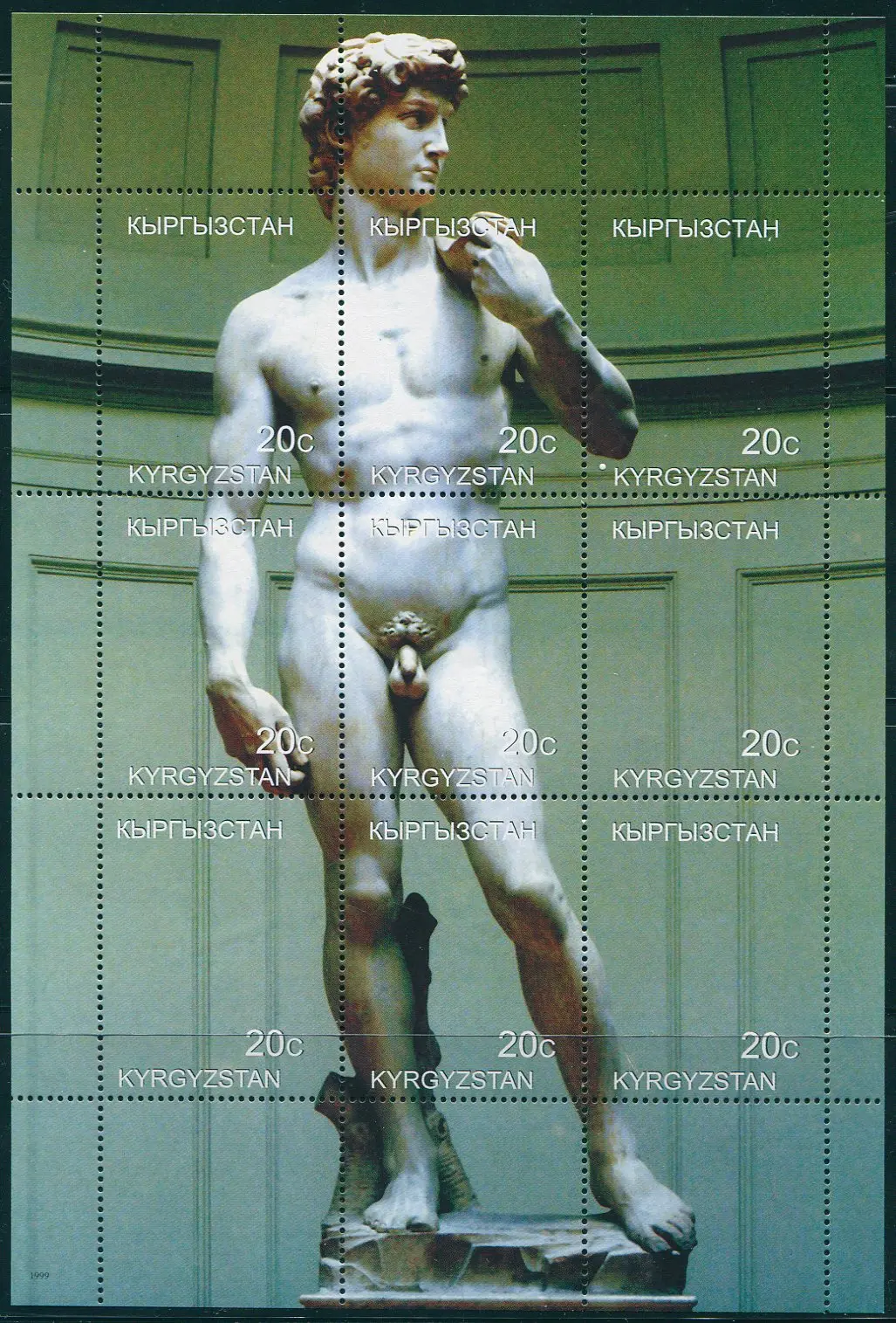 

Kyrgyzstan Post 1999 Michelangelo Sculpture All New Souvenir Sheet 9 Stamps Collectible Postage Stamps Material For Scrapbooking