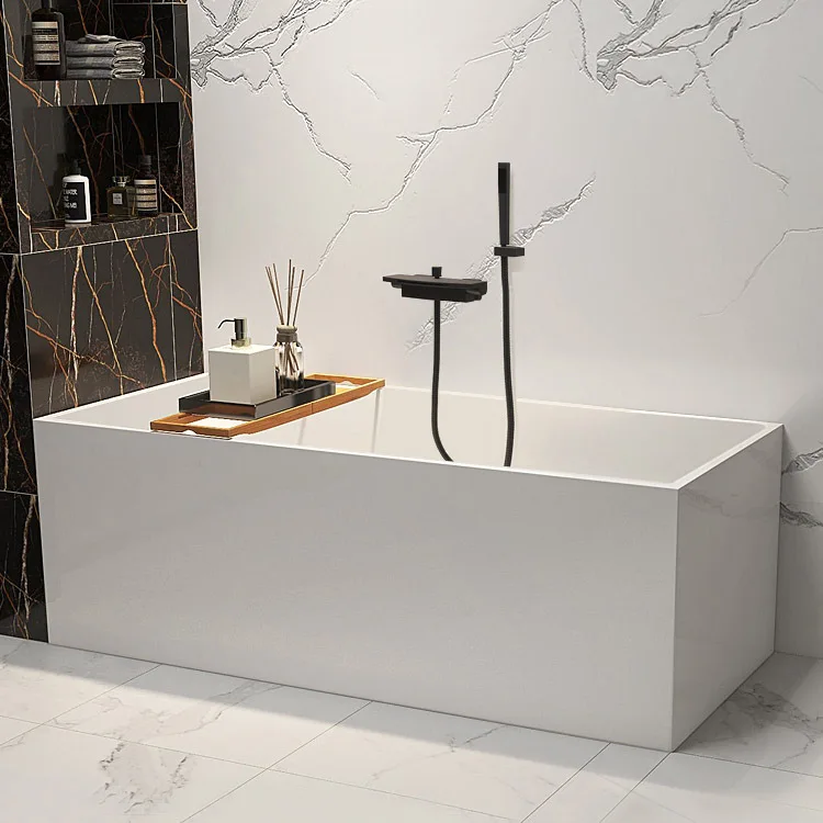pure acrylic bathtub, small apartment hardcover room rectangular bathtub