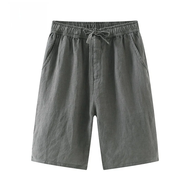 

Casual Linen Men's orts Summer Loose Outerwear Thin Comfortable Linen Five-Point Pants Breathable Lightweight Straight Leg ...