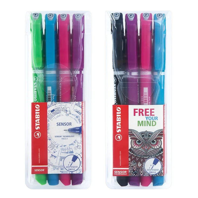 

4PCS Germany STABILO 189/4-01 Quick-drying Fiber Gel Pen 0.3mm Painting Hook Line Pen Kawaii School Supplies