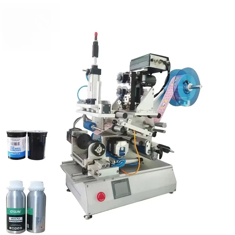 AS-P16 Label Applicator Square Plastic Bottle Cans Stickers Desktop Flat Labeling Machine