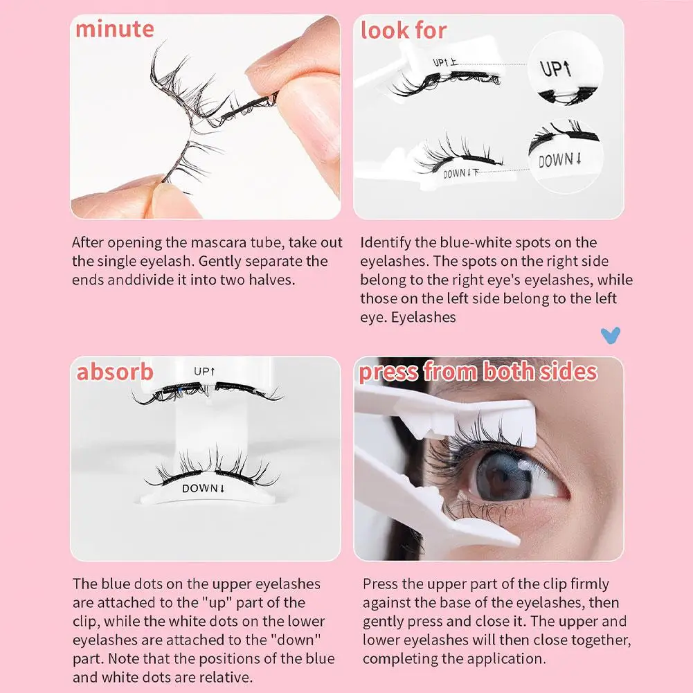 韓国アイドル風 マグネットつけまつげ 新しい小悪魔風 太め3Dまつげ ソフト 再利用可能 アプリケーター付き フェイクミンクメイク