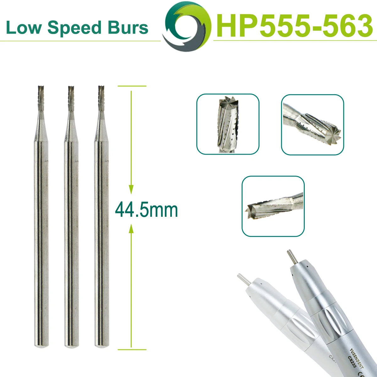 WAVE Dental Tungsten Carbide Bur Dental Burs HP Straight fissure head For Straight Nose Cone Low Speed Handpiece Dentist Tools