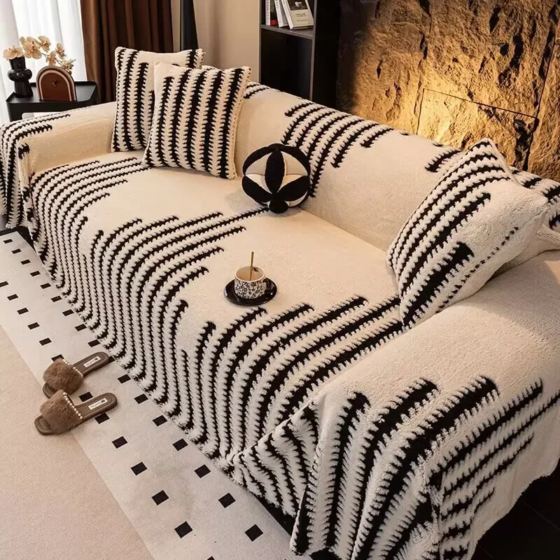Thickness Plush Sofa Cover All-inclusive One Piece Seat Cushion Towel Anti-scratched Dust Proof Wear Resistant Sofa Blanket