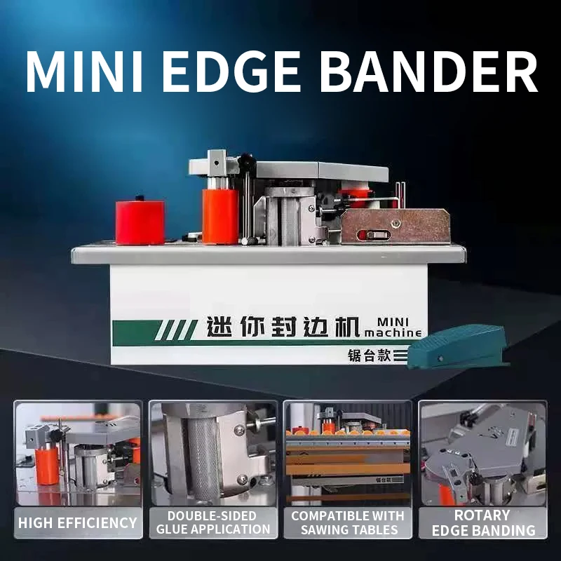 Mini Automatic Curved Edge Bander—Suitable for Both Curved and Straight Edges/Dual-Side Adhesive Application Rotary Edge Bander