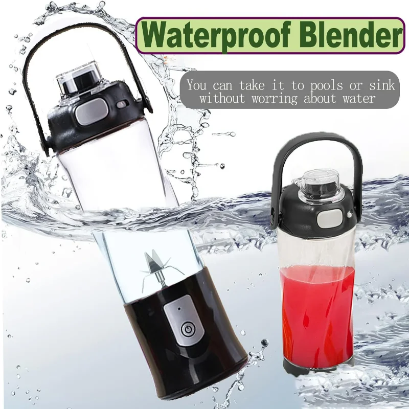 خلاط USB صغير محمول باللون الأبيض مدمج ومريح مع ستة شفرات فائقة - مثالي لأنماط الحياة أثناء التنقل. خالية من مادة BPA بسرعة 13.5 أونصة